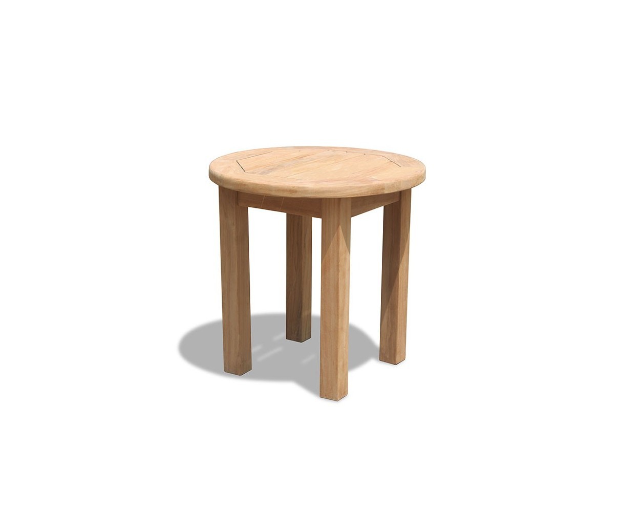 Round Teak Side Table and Amalfi Flat Weave Lounge Chairs