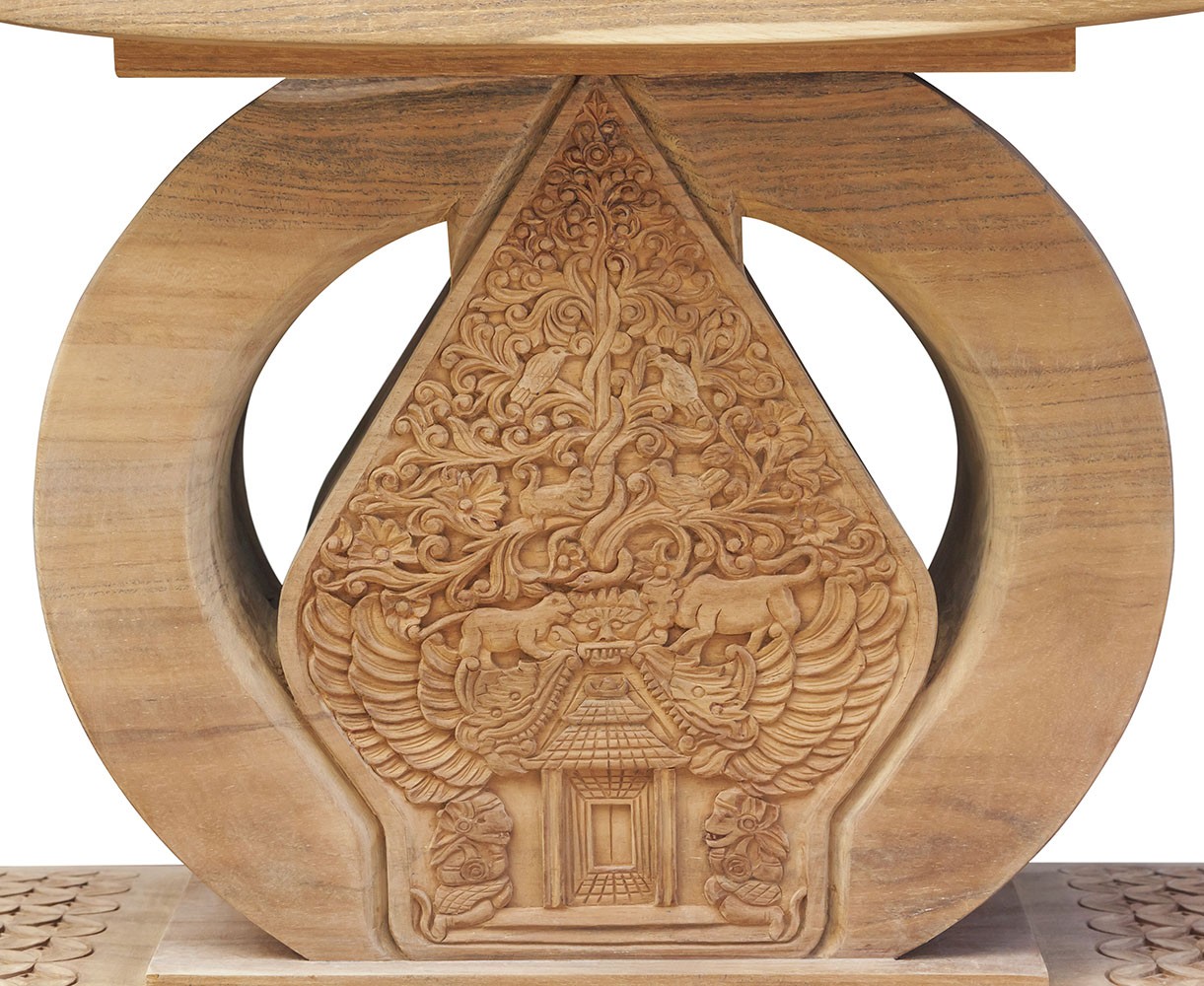 Ashanti-style Teak Ornate Stool