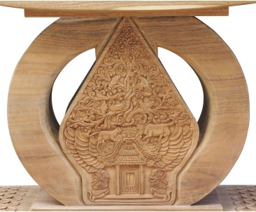 Ashanti-style Teak Ornate Stool