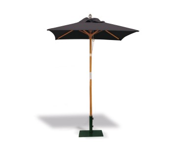 Square Garden 1.5m Hardwood Parasol - Black