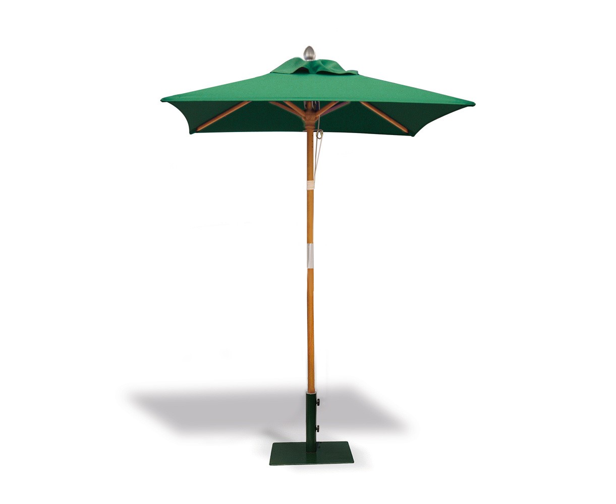 Square Garden 1.5m Hardwood Parasol - Green