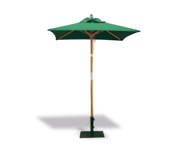 Square Garden 1.5m Hardwood Parasol - Green