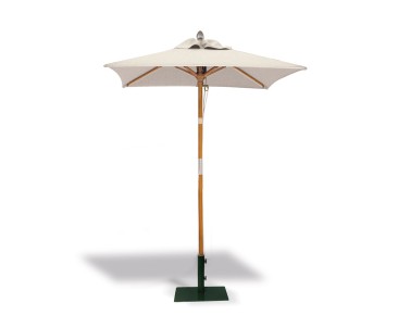 Square Garden 1.5m Hardwood Parasol - Black