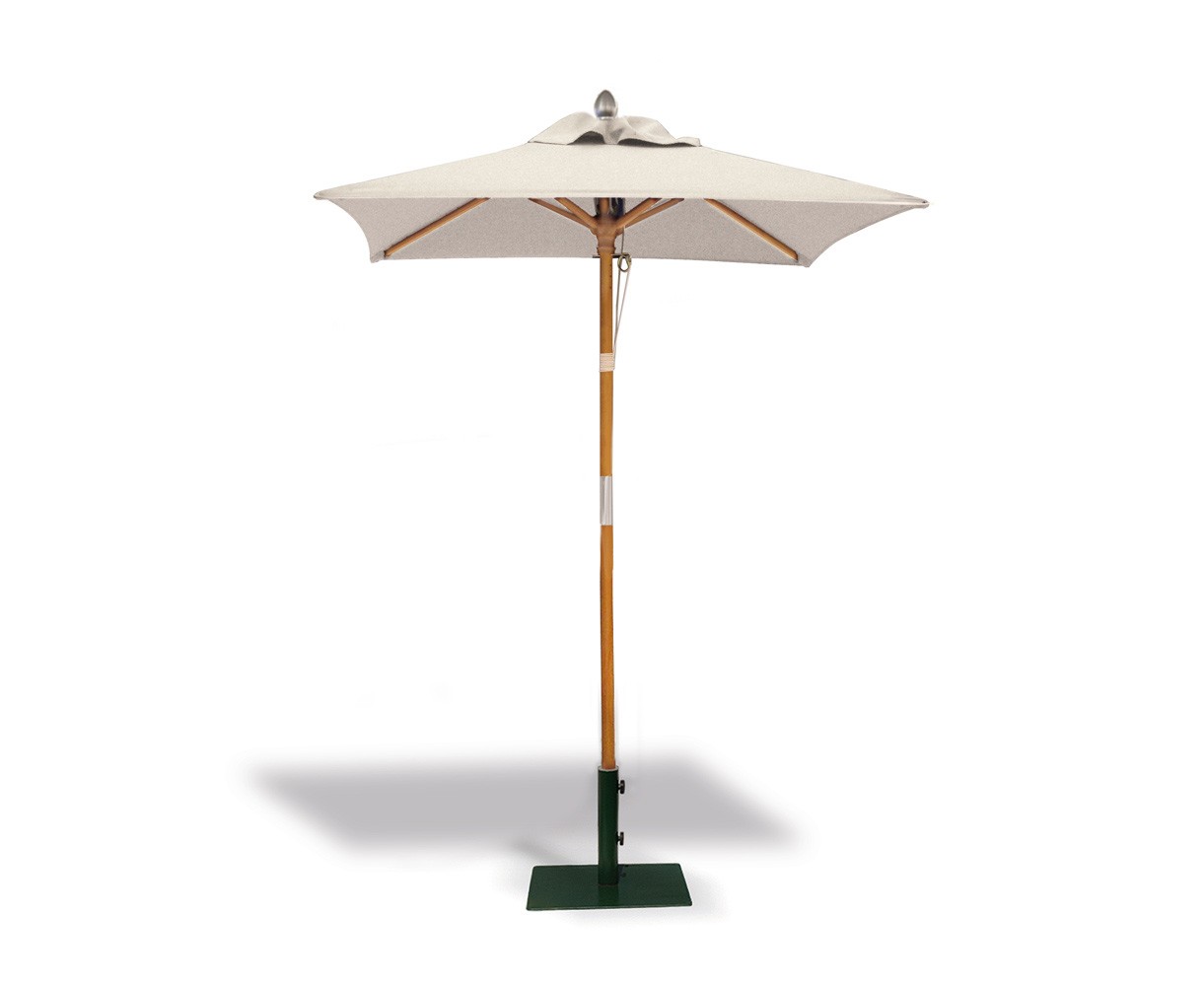Square Garden 1.5m Hardwood Parasol - Natural