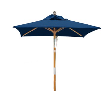 Square 1.5m Tilting Hardwood Parasol - Blue
