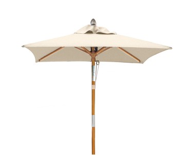 Square 1.5m Tilting Hardwood Parasol - Natural