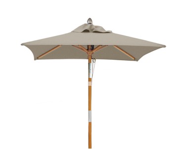 Square 1.5m Tilting Hardwood Parasol - Taupe