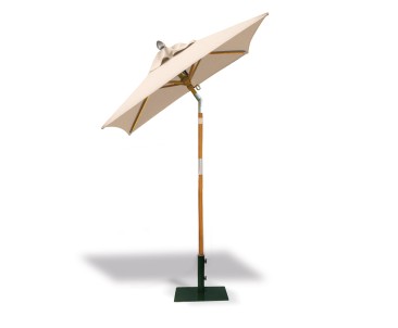 Square 1.5m Tilting Hardwood Parasol - Natural