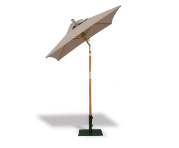 Square 1.5m Tilting Hardwood Parasol - Taupe