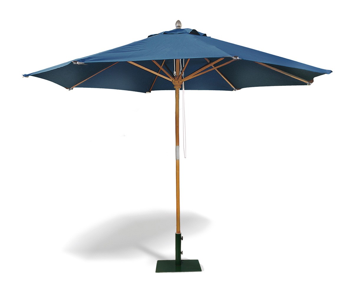 Octagonal Hardwood 3m Outdoor Parasol - Blue