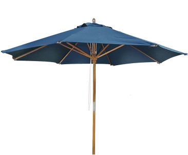 Octagonal Hardwood 3m Outdoor Parasol - Blue