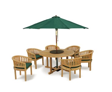 5ft Round Garden Table and 6 Tub Chairs Set