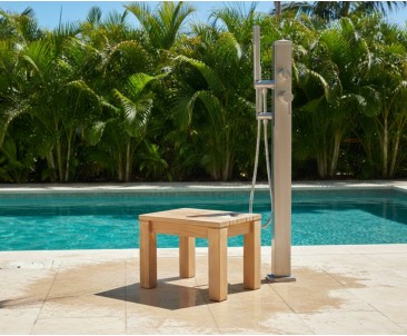 Chichester Rustic Wooden Stool, Teak Shower Seat