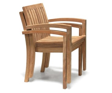 Canfield Teak Patio Table and Stacking Chairs