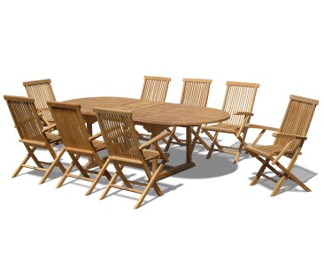 Ashdown Teak Extending Table and 8 Chairs Set