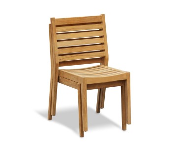 Marina 220cm Table and 8 Vero Teak Stacking Chairs