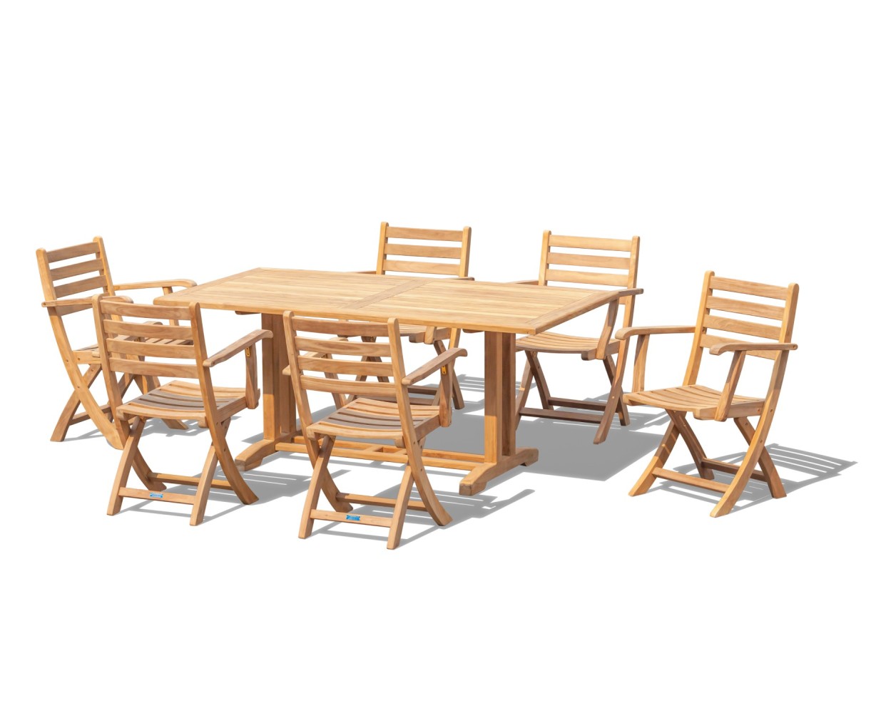Belgrave 6 Seater 1.8m Garden Dining Set with Suffolk Chairs