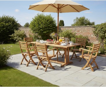 Belgrave 6 Seater 1.8m Garden Dining Set with Suffolk Chairs