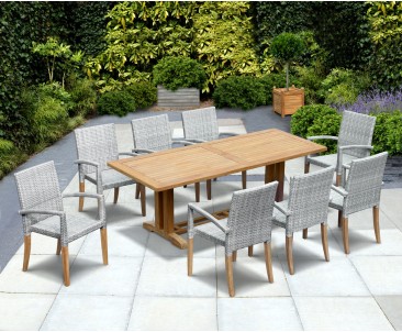 8 Seater Patio Set with Cadogan Table 2.25m & St. Tropez Stacking Chairs