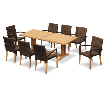 8 Seater Patio Set with Cadogan Table 2.25m & St. Tropez Stacking Chairs