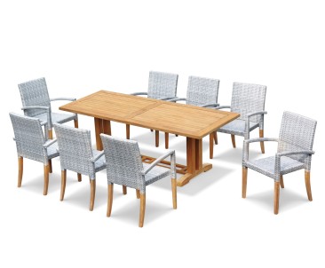 8 Seater Patio Set with Cadogan Table 2.25m & St. Tropez Stacking Chairs