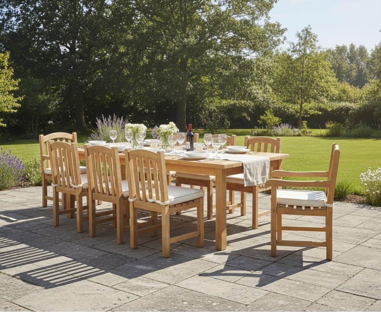 Balmoral Teak 2.5m Dining Set with 8 Clivedon Chairs