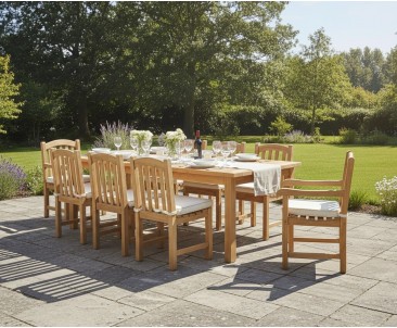 Balmoral Teak 2.5m Dining Set with 8 Clivedon Chairs