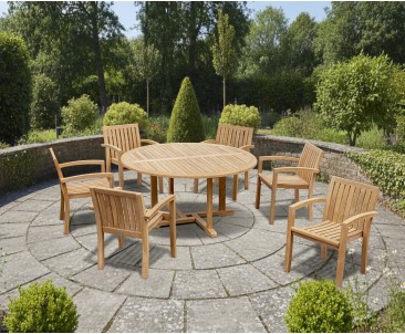 Canfield 6 Seater Dining Set with Monaco Armchairs