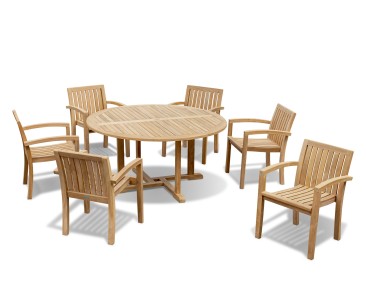 Canfield 6 Seater Dining Set with Monaco Armchairs