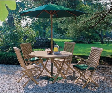 Suffolk Folding Round Garden Table and Chairs Set