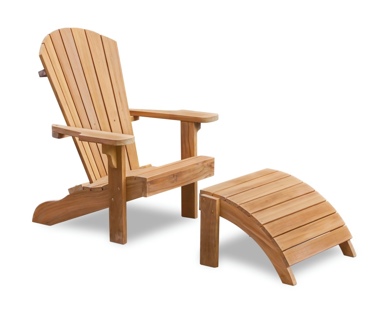 Bear Teak Adirondack Chair With Free Leg Rest