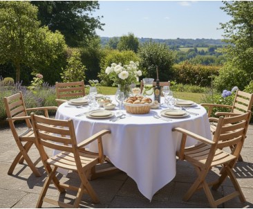 Canfield Round 1.5m Table with 6 Suffolk Chairs Teak Dining Set