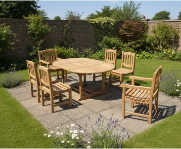 Brompton 6 Seater Extending Table 1.2-1.8m, Ascot Side Chairs & Armchairs