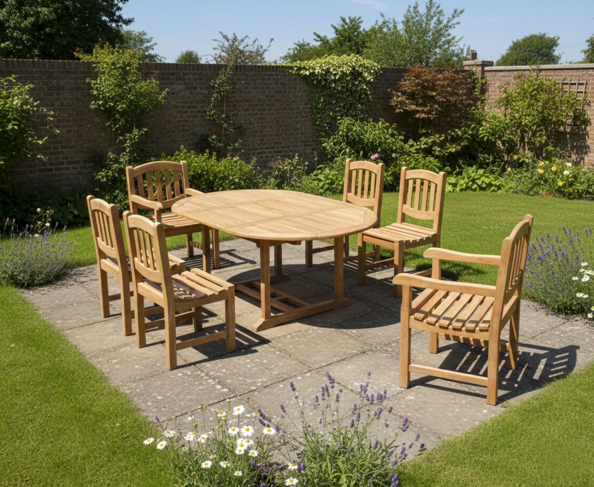 Brompton 6 Seater Extending Table 1.2-1.8m, Ascot Side Chairs & Armchairs