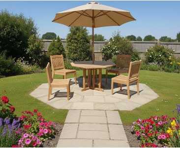 Berrington Octagonal 4 Seater Table and Dining Chair Set