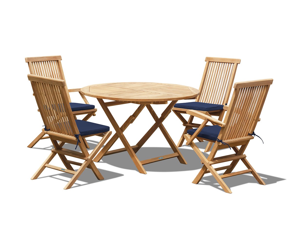 Suffolk Folding Round Garden Table and Chairs Set