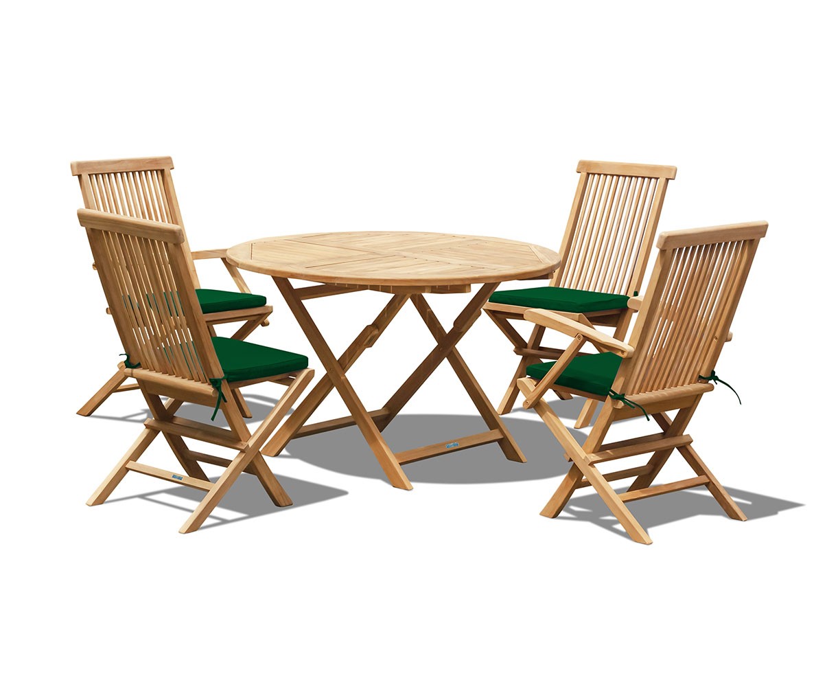Suffolk Folding Round Garden Table and Chairs Set