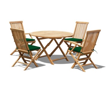 Suffolk Folding Round Garden Table and Chairs Set