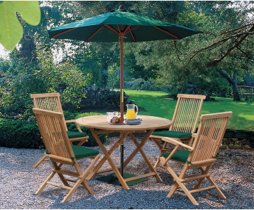 Suffolk Folding Round Garden Table and Chairs Set