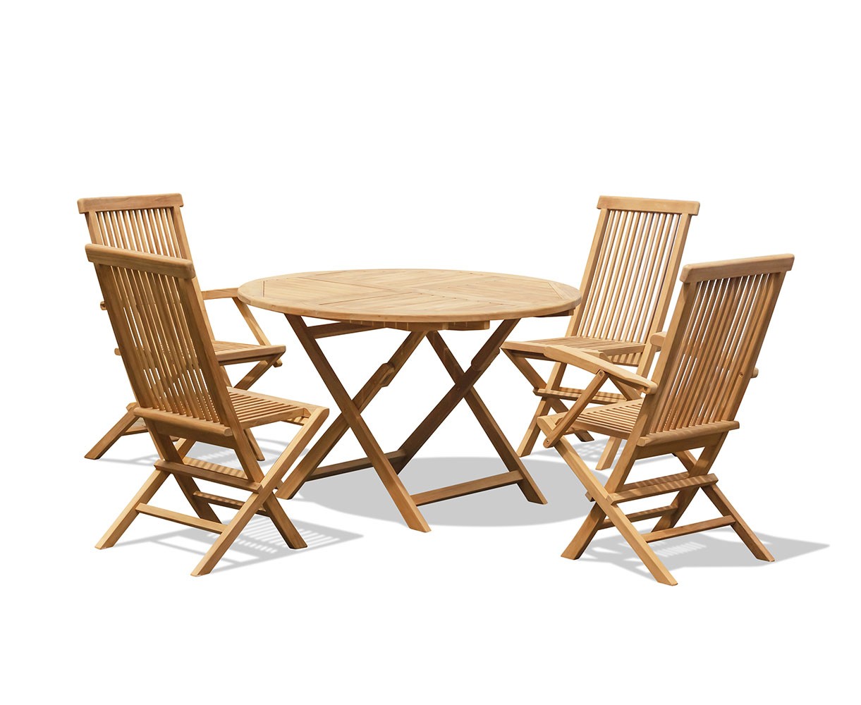 Suffolk Folding Round Garden Table and Chairs Set
