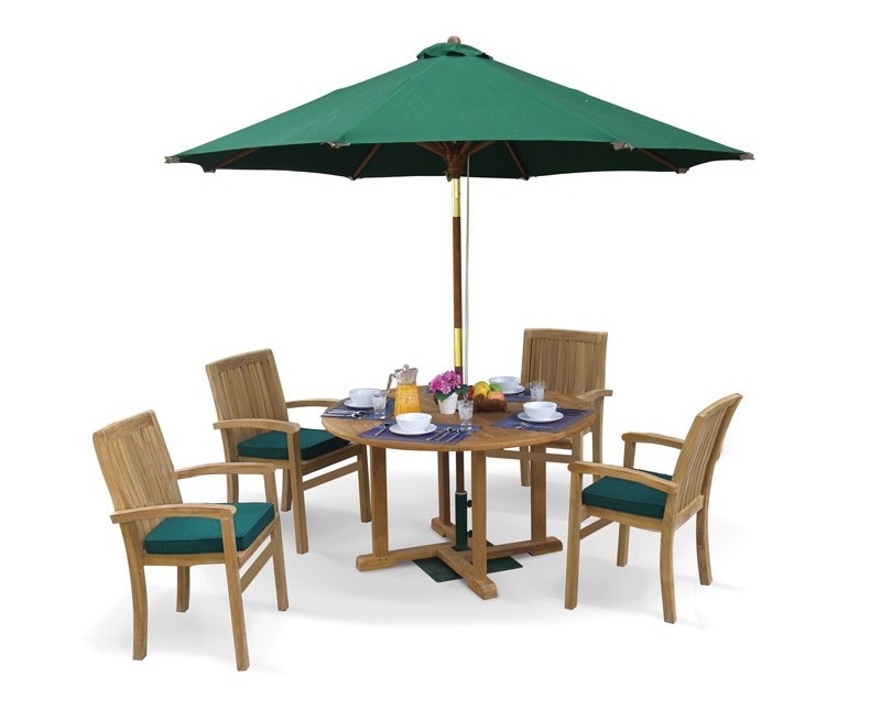 Bali Patio Garden Table and Stackable Chairs Set