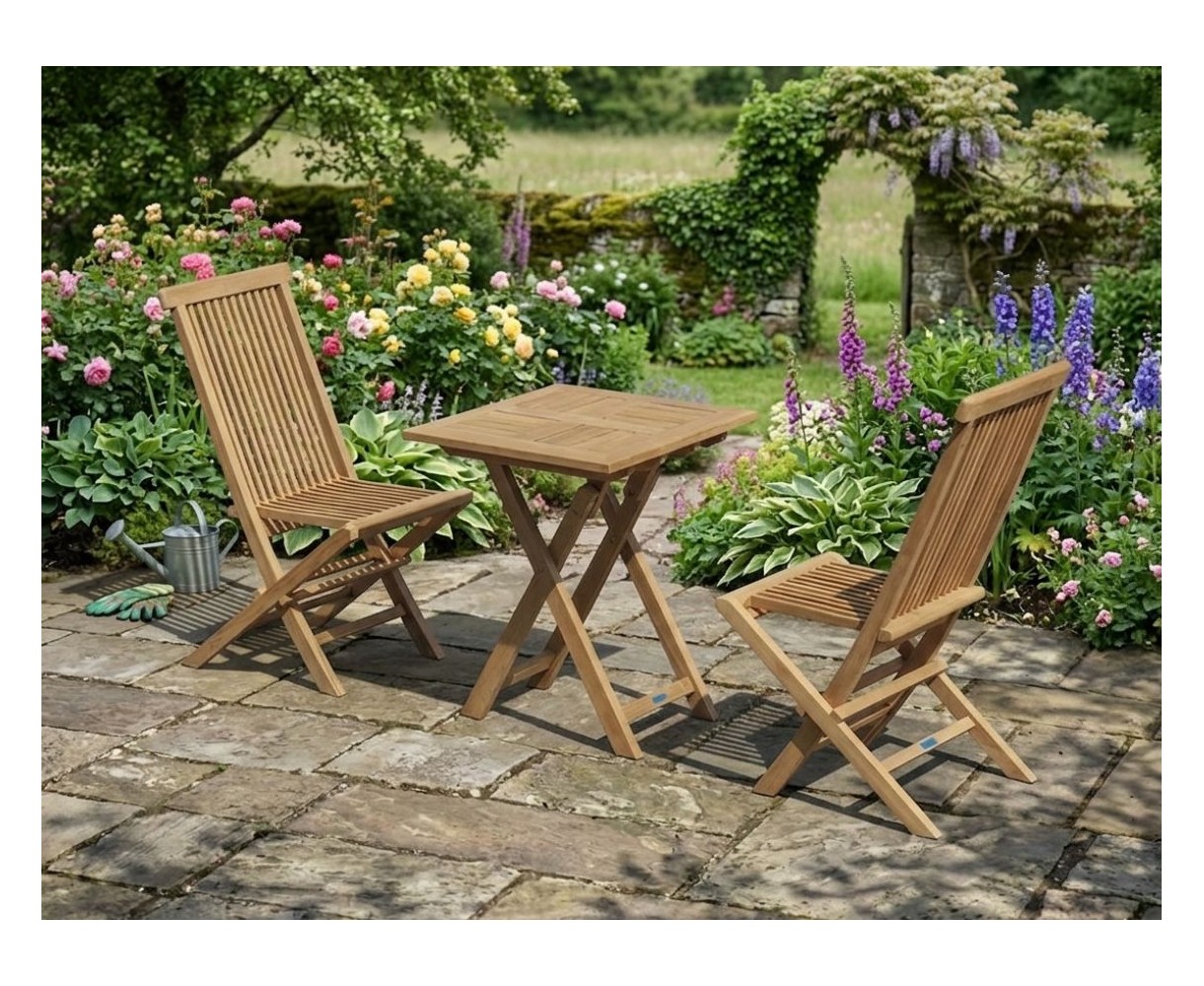 Teak 2 Seater Suffolk Table and Chairs Set