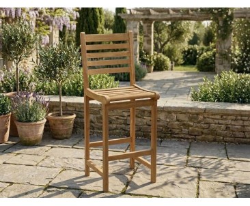 Yale Teak Garden Bar Stool With Back