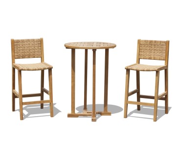 Tiga Woven & Teak Bar Set