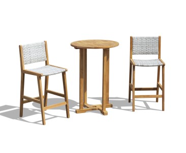 Tiga Woven & Teak Bar Set