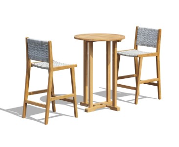 Tiga Woven & Teak Bar Set