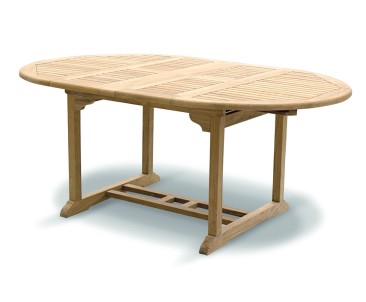 Brompton Teak Double-Leaf Extendable Garden Table 120-180cm