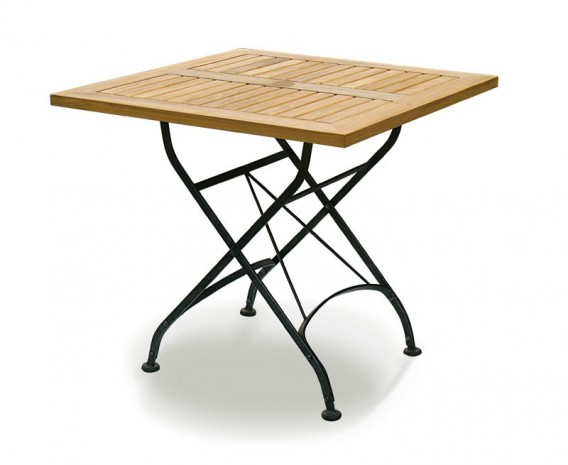 Square Bistro Folding Table 80cm | Teak Wood