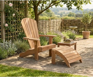 Bear Teak Adirondack Chair With Free Leg Rest