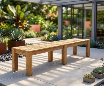 Chichester Teak Backless Bench 2m | School Gym Bench